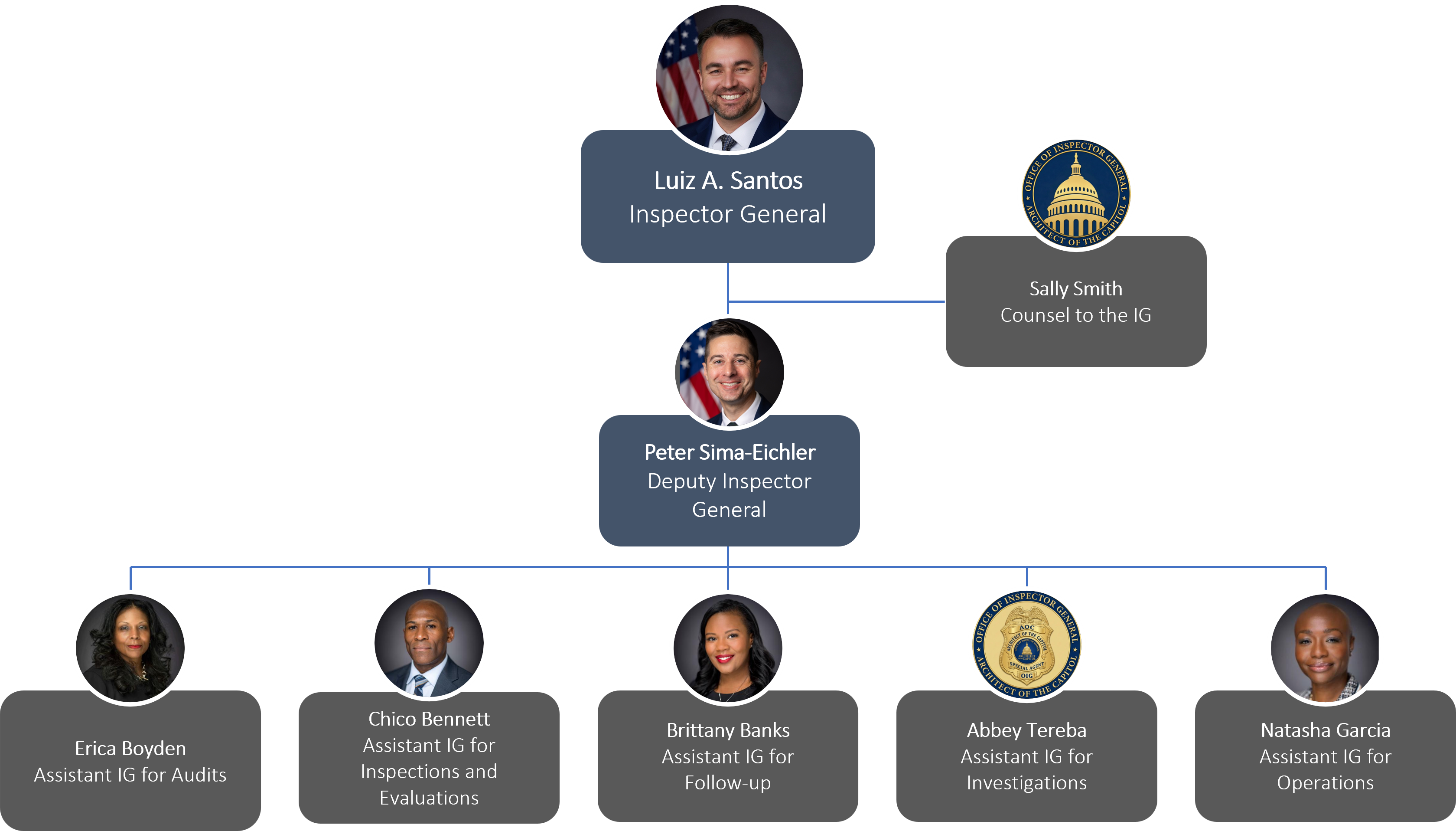 Updated senior leadership organizational chart