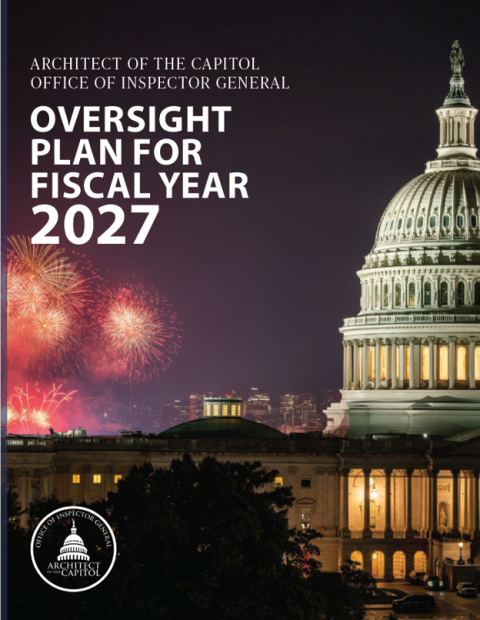 AOC OIG oversight plan text on the Capitol Building background